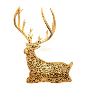 Foto 1 | Foto 1 | Reno Impreso En 3d Estilo Voronoi Color Dorado 25 Cm De Altura - Venta Internacional.