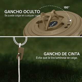 Foto 7 | Foto 7 | Lámpara Portátil 2 en 1 con Luz de Campamento y Guirnalda LED 10m Recargable USB-C