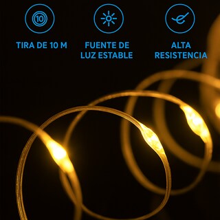 Foto 8 | Foto 8 | Lámpara Portátil 2 en 1 con Luz de Campamento y Guirnalda LED 10m Recargable USB-C