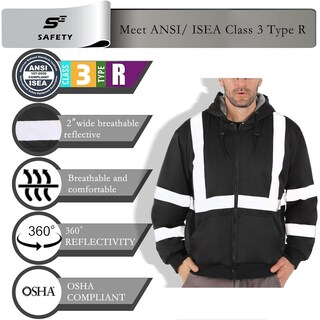 Foto 3 | Foto 3 | Sudadera Con Capucha De Seguridad Alta Visibilidad Para Hombre Clase 3 - Venta Internacional.
