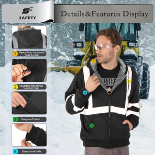 Foto 4 | Foto 4 | Sudadera Con Capucha De Seguridad Alta Visibilidad Para Hombre Clase 3 - Venta Internacional.