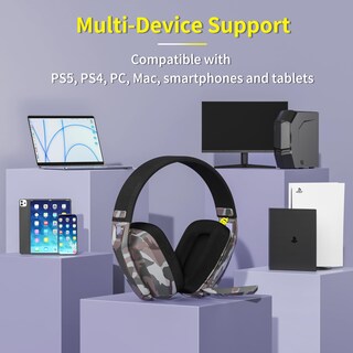 Foto 7 | Foto 7 | Auriculares Inalámbricos Para Juegos Binnune Para Ps4 Ps5 Pc Mac - Venta Internacional.