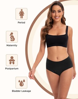 Foto 5 | Foto 5 | Ropa Interior De Época Innersy De Algodón De Cintura Alta Paquete De 3 Unidades Para Mujer - Venta Internacional.