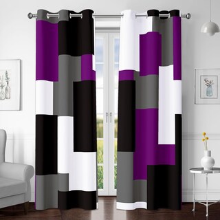 Foto 1 | Foto 1 | Cortinas Opacas Tyrot Color Morado 160 X 160 Cm 100% Poliéster 2 Paneles - Venta Internacional.