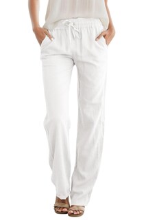 Foto 1 | Foto 1 | Pantalones Jekaoyi Para Mujer  Cintura Alta  Con Cordón  Pierna Recta  Blancos - Venta Internacional.