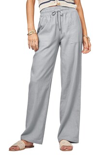 Foto 1 | Foto 1 | Pantalones Cheeryah De Lino Para Mujer Pernera Ancha Estilo Palazzo Gris Claro Xxl - Venta Internacional.