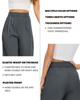 Foto 3 | Foto 3 | Pantalones Anchos Funyyzo Pantalones De Negocios De Cintura Alta Para Mujer - Venta Internacional.