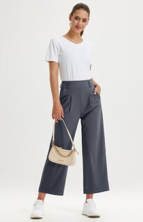 Foto 6 | Foto 6 | Pantalones De Vestir De Pierna Ancha Libin Para Mujer De Cintura Alta Color Gris - Venta Internacional.
