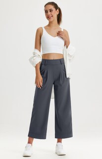 Foto 7 | Foto 7 | Pantalones De Vestir De Pierna Ancha Libin Para Mujer De Cintura Alta Color Gris - Venta Internacional.