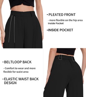 Foto 3 | Foto 3 | Pantalones Palazzo Funyyzo De Cintura Ancha Y Cintura Alta Para Mujer - Venta Internacional.
