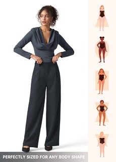 Foto 6 | Foto 6 | Pantalones De Trabajo Willit De Pierna Ancha Y Cintura Alta Para Mujer Color Azul Marino Talla M - Venta Internacional.