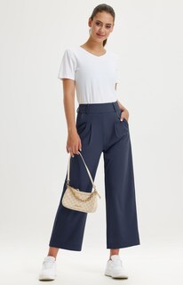 Foto 7 | Foto 7 | Pantalones De Vestir De Pierna Ancha Libin Para Mujer Cintura Alta Color Azul Marino - Venta Internacional.