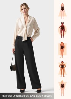Foto 6 | Foto 6 | Pantalones De Trabajo Willit De Pierna Ancha Y Cintura Alta Para Mujer Color Negro Talla M - Venta Internacional.