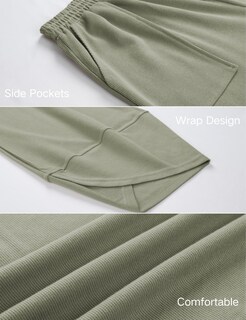 Foto 4 | Foto 4 | Pantalones Anchos Xiaoxuemeng Casual Cintura Elástica Verde Xxl - Venta Internacional.