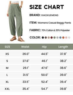 Foto 5 | Foto 5 | Pantalones Anchos Xiaoxuemeng Casual Cintura Elástica Verde Xxl - Venta Internacional.