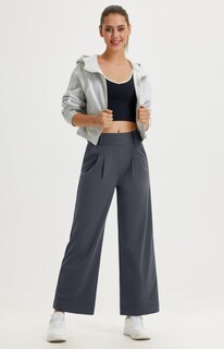 Foto 6 | Foto 6 | Pantalones De Trabajo De Pierna Ancha Libin Para Mujer Cintura Alta Xxl Gris - Venta Internacional.