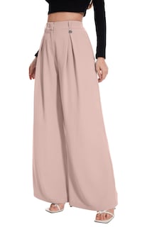Foto 4 | Foto 4 | Pantalones Palazzo Funyyzo De Cintura Alta Y Pierna Ancha Para Mujer B-pink - Venta Internacional.