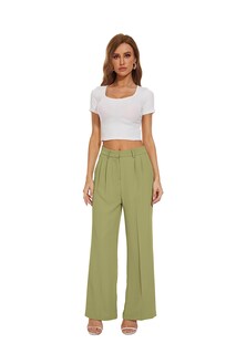 Foto 2 | Foto 2 | Pantalones Anchos Funyyzo Pantalones De Negocios De Cintura Alta Para Mujer - Venta Internacional.