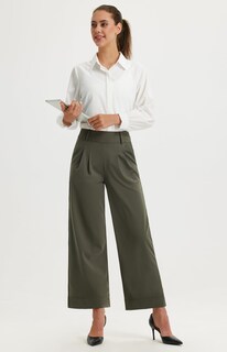 Foto 6 | Foto 6 | Pantalones De Trabajo De Pierna Ancha Libin Para Mujer Color Verde Militar Talla M - Venta Internacional.