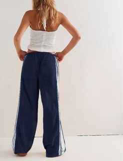 Foto 2 | Foto 2 | Pantalones Anchos Hongsui Con Cordón Y Talle Alto A Rayas Laterales - Venta Internacional.