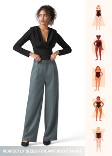 Foto 6 | Foto 6 | Pantalones De Trabajo Willit De Pierna Ancha Y Cintura Alta Para Mujer Color Gris Tinta S - Venta Internacional.