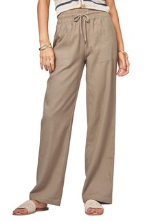 Foto 1 | Foto 1 | Pantalones Cheeryah Palazzo De Lino Con Pernera Ancha Para Mujer Color Caqui Oscuro Talla M - Venta Internacional.