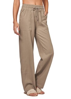 Foto 3 | Foto 3 | Pantalones Cheeryah Palazzo De Lino Con Pernera Ancha Para Mujer Color Caqui Oscuro Talla M - Venta Internacional.