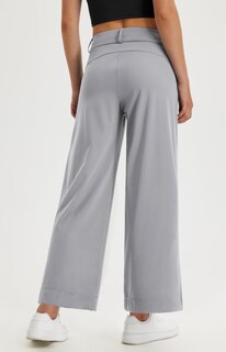 Foto 2 | Foto 2 | Pantalones De Vestir De Pierna Ancha Libin Para Mujer Cintura Alta Gris Claro - Venta Internacional.