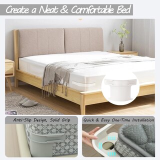 Foto 2 | Foto 2 | Sábanas Para Cama Statidom Resistentes Antideslizantes Blancas - Venta Internacional.