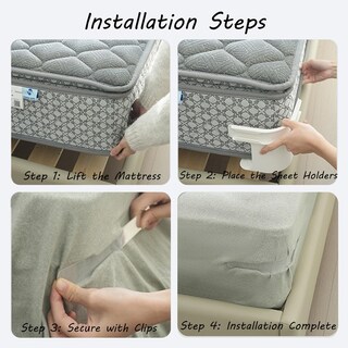 Foto 3 | Foto 3 | Sábanas Para Cama Statidom Resistentes Antideslizantes Blancas - Venta Internacional.