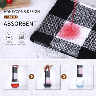 Foto 3 | Foto 3 | Toallas De Cocina Mordimy Waffle Weave 100% Algodón Paquete De 12 - Venta Internacional.