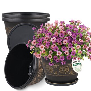 Foto 1 | Foto 1 | Macetas Usocik Con Diseño Retro Con Orificios De Drenaje De 40 Cm Paquete De 4 - Venta Internacional.