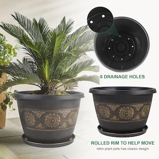 Foto 3 | Foto 3 | Macetas Usocik Con Diseño Retro Con Orificios De Drenaje De 40 Cm Paquete De 4 - Venta Internacional.