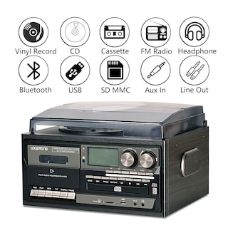 Foto 2 | Foto 2 | Reproductor De Discos Looptone 9 En 1 Casete De Cd Bluetooth De 3 Velocidades - Venta Internacional.