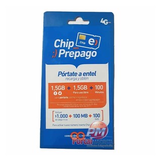 Foto 2 | Foto 2 | Tarjeta Con Chip Prepago Entel Easy Plan 1gb 30 Min 7 Días - Venta Internacional.