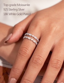Foto 2 | Foto 2 | Alianza De Boda Imolove Moissanite De Plata 925 Chapada En Oro De 18 Quilates - Venta Internacional.