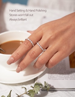 Foto 3 | Foto 3 | Alianza De Boda Imolove Moissanite De Plata 925 Chapada En Oro De 18 Quilates - Venta Internacional.