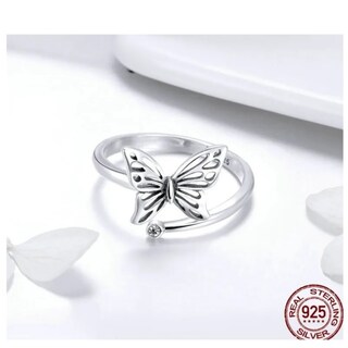 Foto 2 | Foto 2 | Anillo De Plata 925 Con Forma De Mariposa Ajustable Antialérgico - Venta Internacional.