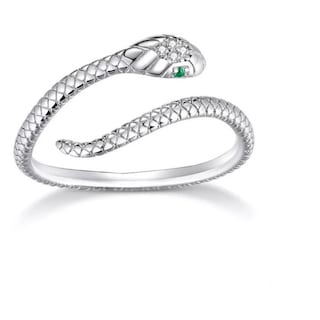 Foto 1 | Foto 1 | Anillo De Plata 925 Con Forma De Serpiente Serpentina  Ajustable  Chapado En Rodio - Venta Internacional.