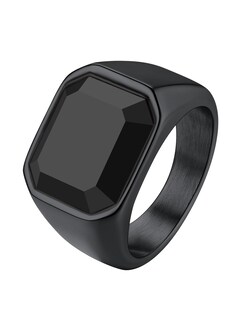 Foto 1 | Foto 1 | Anillo Richsteel  Ónix Negro  Acero Inoxidable Vintage  Tamaño 10 - Venta Internacional.