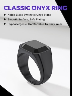 Foto 3 | Foto 3 | Anillo Richsteel  Ónix Negro  Acero Inoxidable Vintage  Tamaño 10 - Venta Internacional.