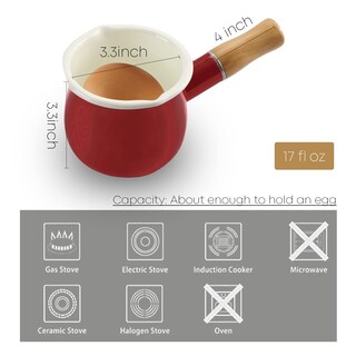 Foto 3 | Foto 3 | Milk Pot Farcady Mini Esmaltado Con Mango De Madera Aislante De 600 Ml - Venta Internacional.