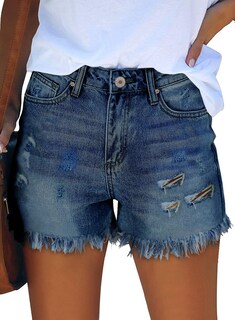 Foto 1 | Foto 1 | Pantalones Cortos De Mezclilla Onlypuff Para Mujer Color Azul Marino Talle Alto - Venta Internacional.