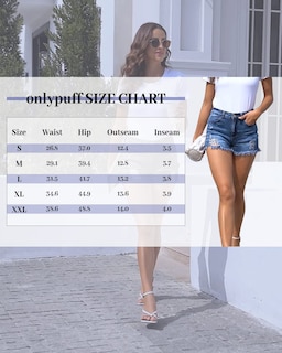 Foto 5 | Foto 5 | Pantalones Cortos De Mezclilla Con Cintura Alta Para Mujer Azul Talla M - Venta Internacional.