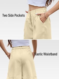 Foto 5 | Foto 5 | Bermudas Ykr Dressy Elastic De Cintura Alta Para Mujer - Venta Internacional.