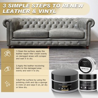 Foto 5 | Foto 5 | Kit De Reparación De Piel Seisso Para Muebles Color Gris Vinilo - Venta Internacional.