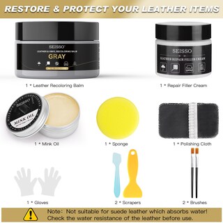 Foto 7 | Foto 7 | Kit De Reparación De Piel Seisso Para Muebles Color Gris Vinilo - Venta Internacional.