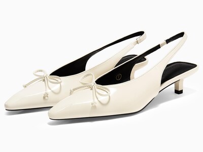 Foto 5 | Foto 5 | Zapatos Coutgo Para Mujer Destalonados Con Forma De Gatito Tacones Bajos Color Blanco Cremoso - Venta Internacional.