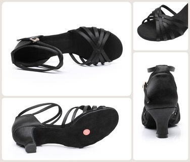 Foto 3 | Foto 3 | Zapatos De Baile Rosefinch Para Mujer Salón De Baile Latino Salsa Color Negro - Venta Internacional.