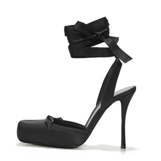 Foto 1 | Foto 1 | Ballet Heels Riekhany Satin Para Mujer Tacón Alto Color Negro - Venta Internacional.
